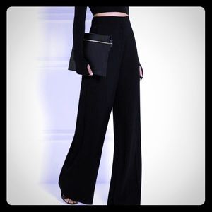 Black high waist wide leg pants